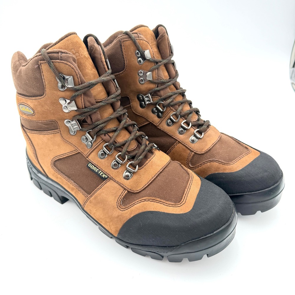 Cabelas Gore-Tex Mens Hiking Boots Brown Leather Vibram Waterproof 11.5 D/EE